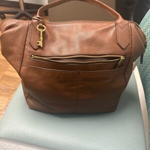 Fossil Tan Leather Shoulder Bag